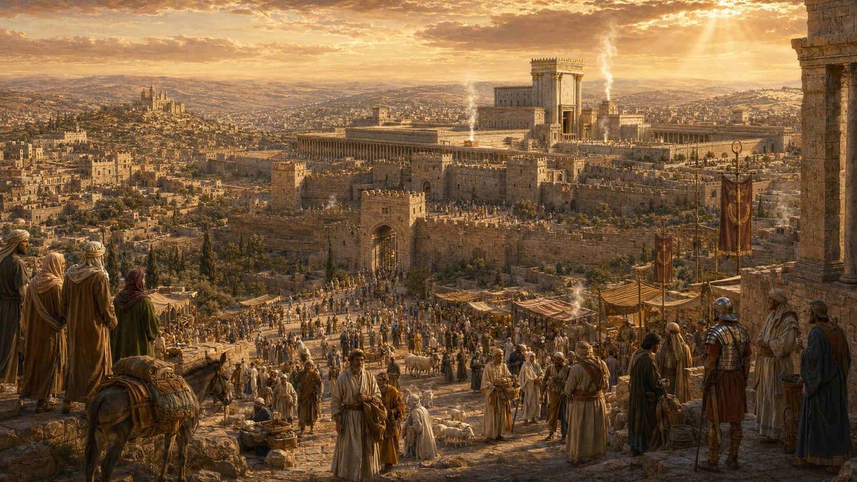 Pilgrim View toward Jerusalem and the Temple