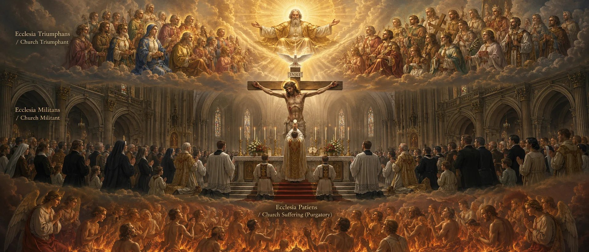 The Holy Mass uniting the Church Militant, the Church Suffering and the Church Triumphant