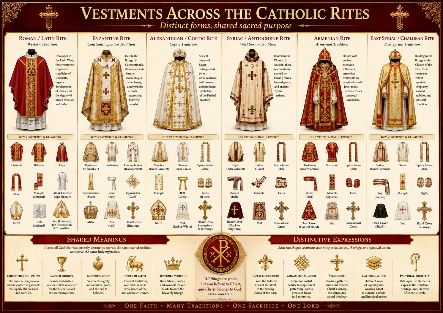 Vestments across the Catholic rites