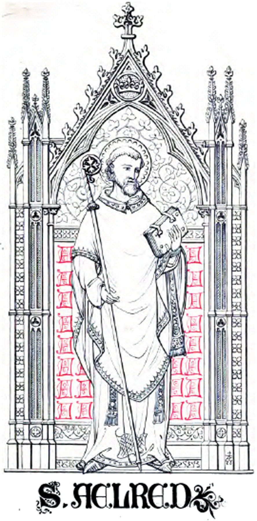 Historical or devotional representation associated with Aelred of Rievaulx