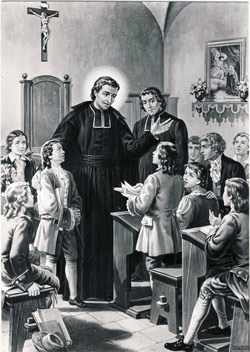 Historical or devotional representation associated with Louis de Montfort