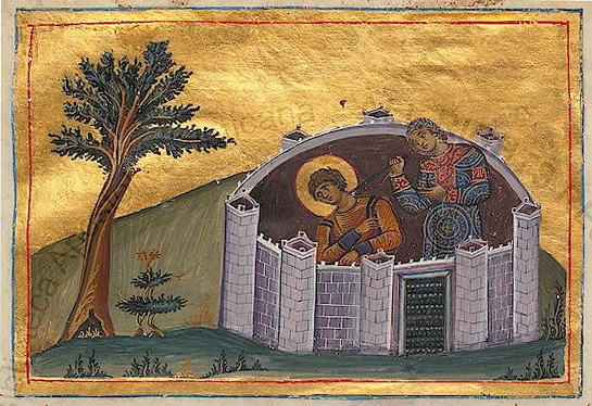 Historical or devotional representation associated with Agathoclia